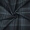 Deep Gray-Blue-White Poly Wool Plaid Woven Suiting Twill Fabric By the Yard